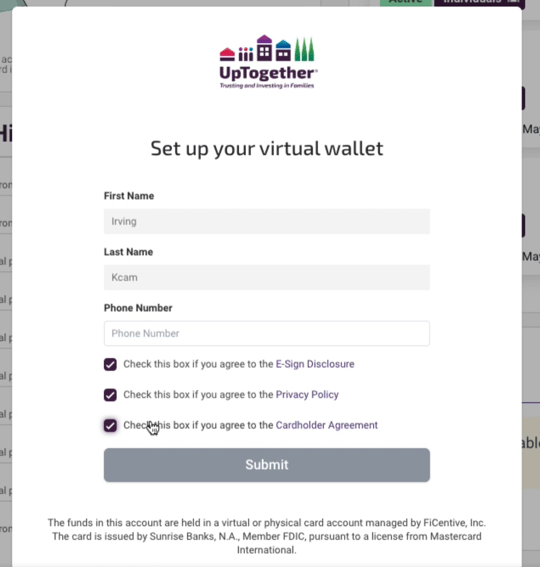 UpTogether Virtual Wallet How to Set Up your Virtual Wallet